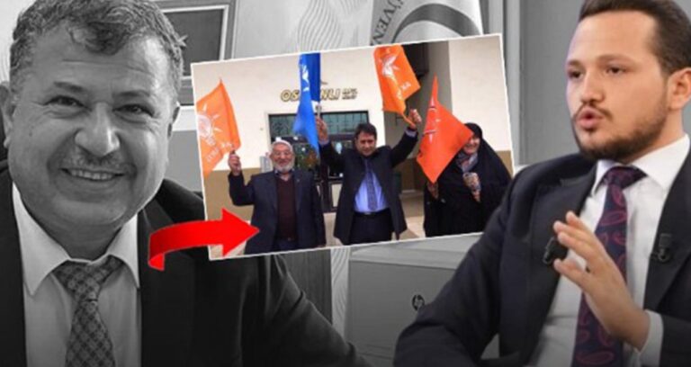 AKP’li vekilden Osmanlı Apartmanı önünde AKP bayrağıyla ileti