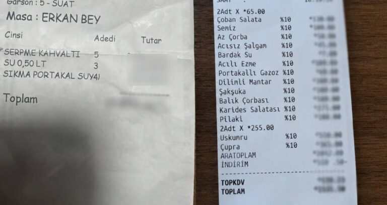 CHP’li belediyenin tesislerinde gelen 4 kişilik yemek hesabı görenleri şaşkına çevirdi