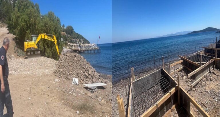 Bodrum’da kıyıda beton dökümüne 150 bin lira ceza