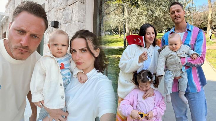 Burak Çelik ve eşi Ece Çelik’ten mutlu aile pozu