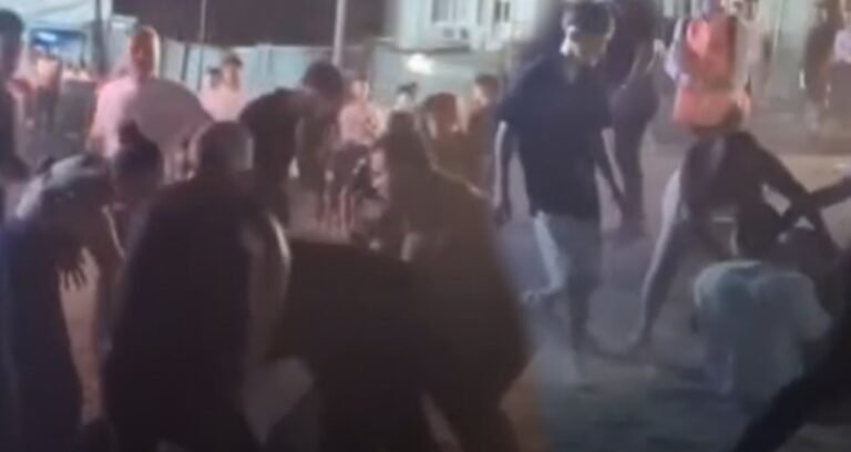Zelzele bölgesindeki şenlikte tekme tokat hengame