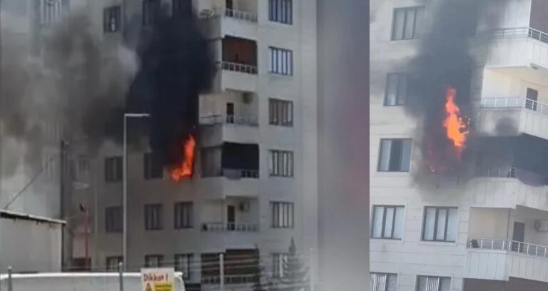 Şanlıurfa’da 8 katlı binada yangın: Bina sakinleri tahliye edildi