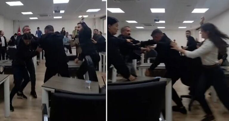 Belediyenin meclisi boks ringine dönüştü! Bayanlar da katıldı
