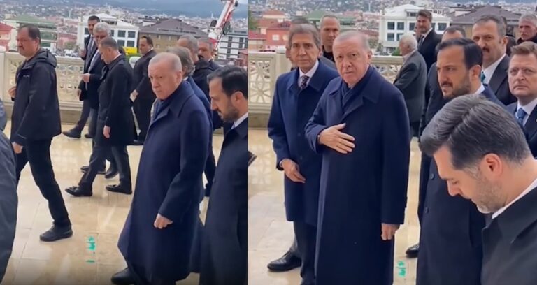 Erdoğan’a methiyeler dizen vatandaşa muhafazalardan müdahale: Bağırma camideyiz