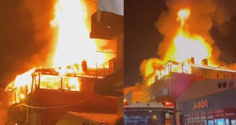 Kağıthane’de 3 katlı binada yangın çıktı